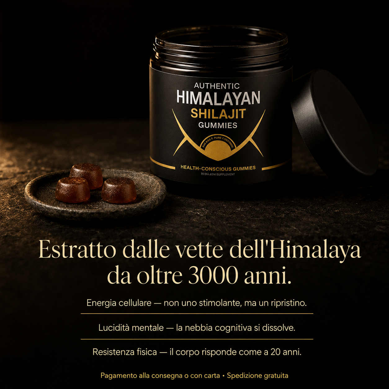 Shilajit Gummies - Supporto Naturale per Energia e Vitalità 💎