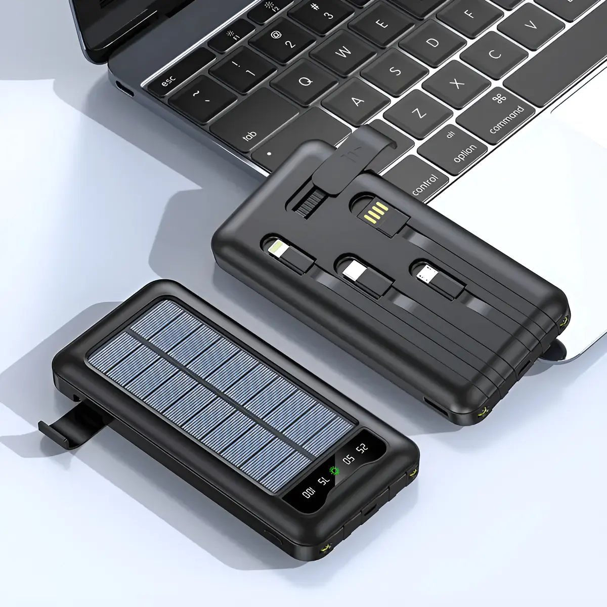 Power Bank Solare 10000 mAh con Cavi Integrati | Energia sempre con te 🔋