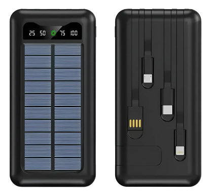 Power Bank Solare 10000 mAh con Cavi Integrati | Energia sempre con te 🔋