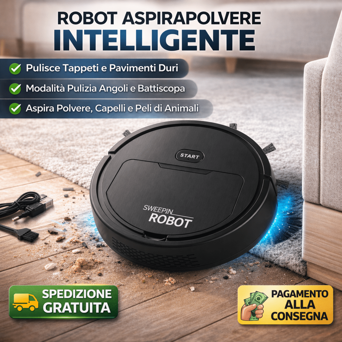 Robot Aspirapolvere Intelligente - Meno Fatica Ogni Giorno💎