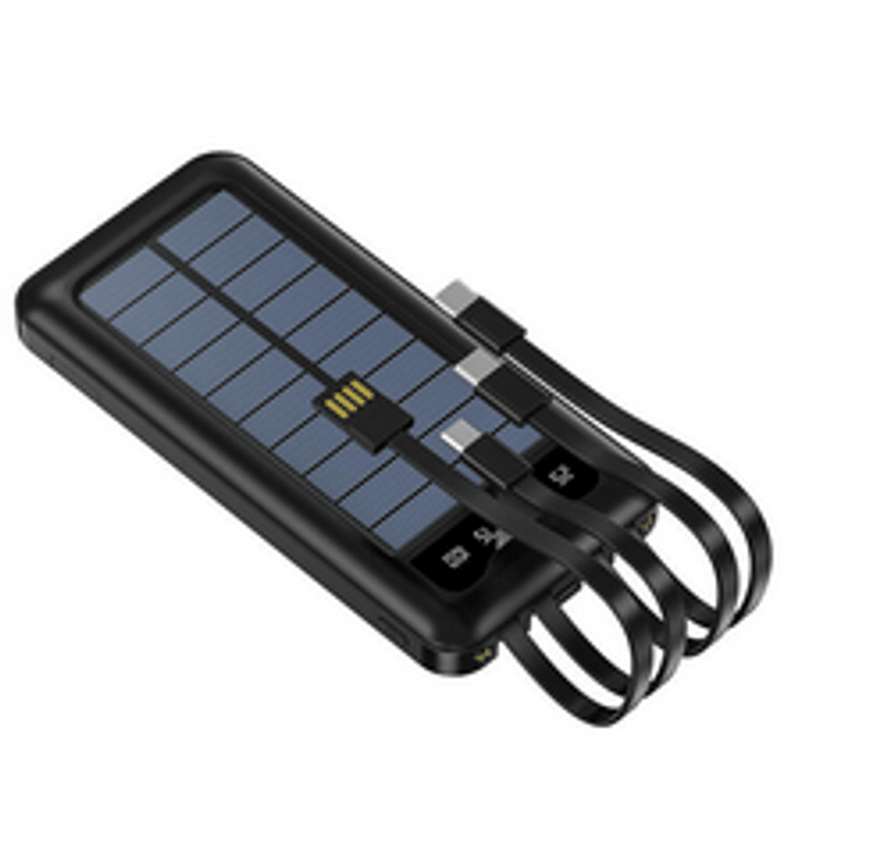 Power Bank Solare 10000 mAh con Cavi Integrati | Energia sempre con te 🔋